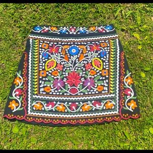Lulus don’t stop the party Mexican style embroidered skirt